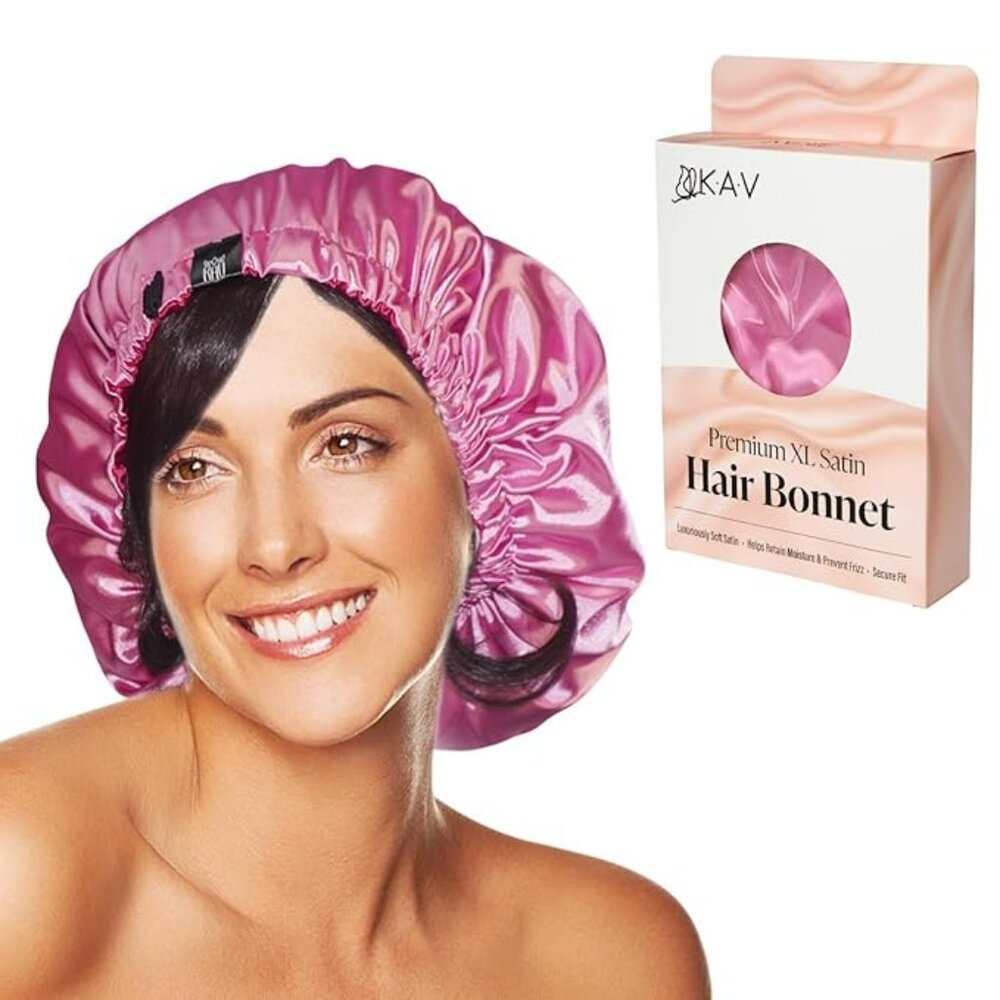 KAV Satin hair Bonnet for all Hair Types (Satin) Bonnets for women - Pink